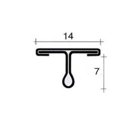 COPRIGIUNTO ACCIAIO INOX A "T" DA 14 mm. x 270 cm.